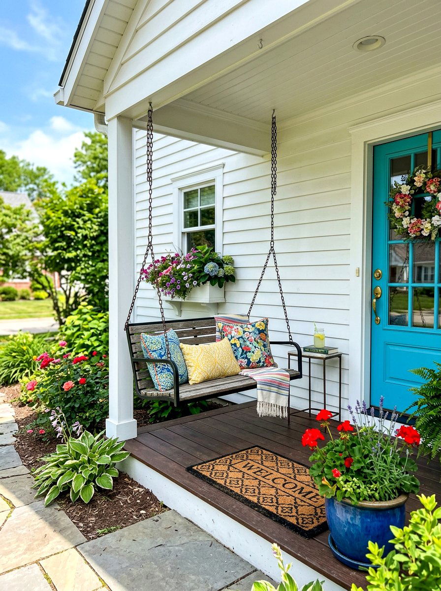 Small Space Porch Swing - 30 front porch swing ideas