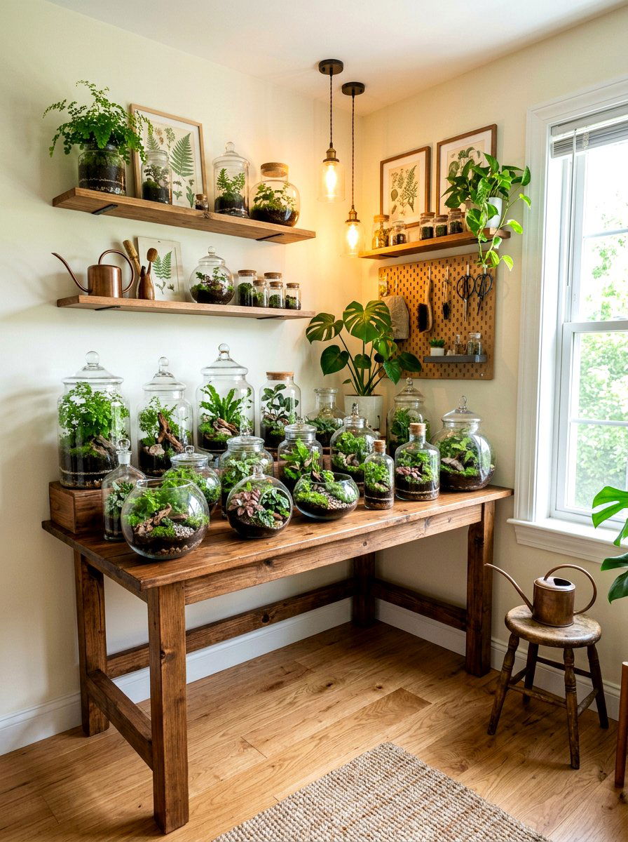 Small Space Terrarium - 30 indoor garden room ideas