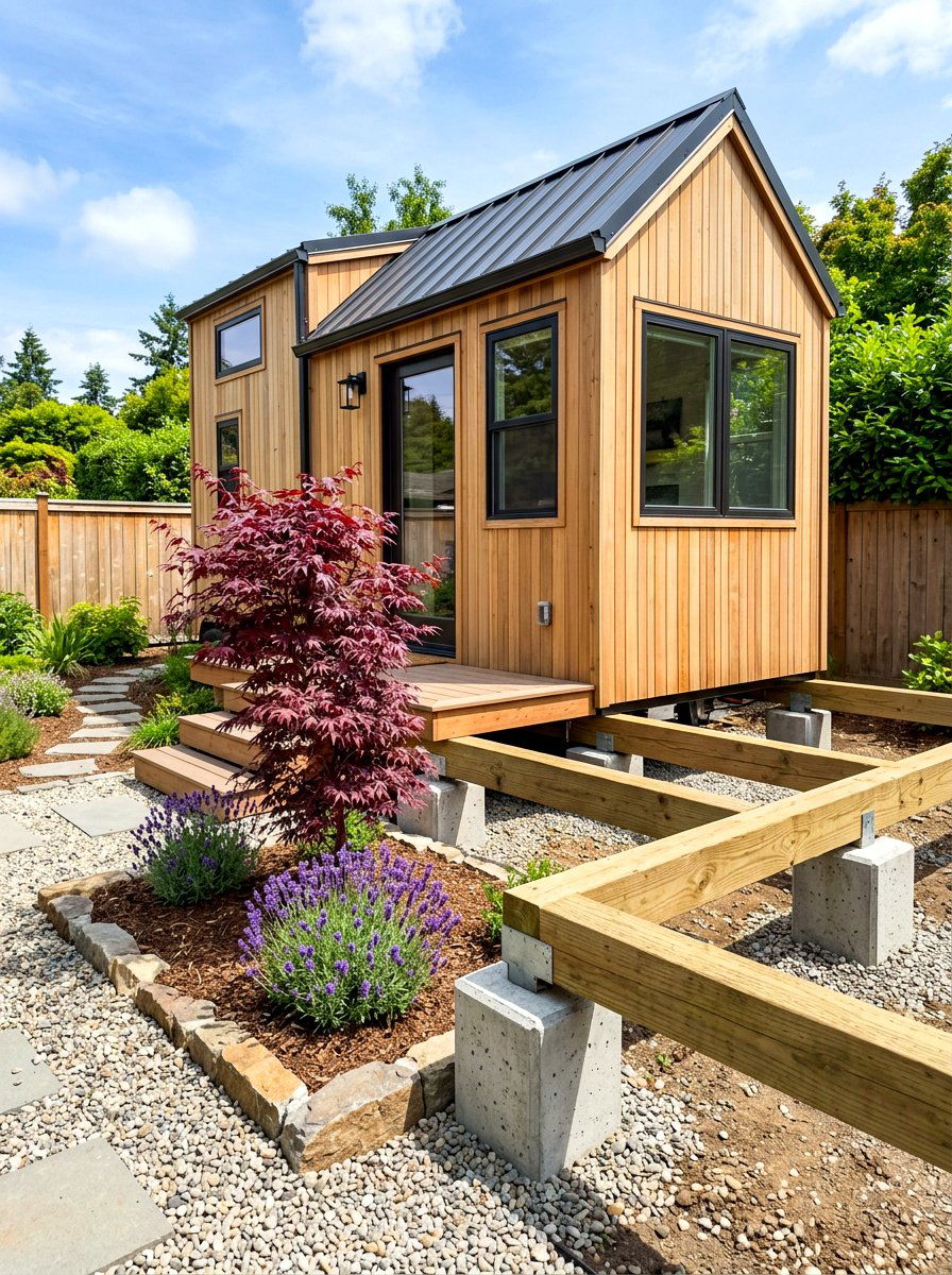 Small Space Tiny Home Foundation Designs - 30 foundation flower bed ideas