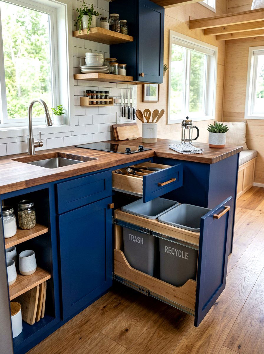 Small Space Trash Pull Out - 30 kitchen trash pull out ideas