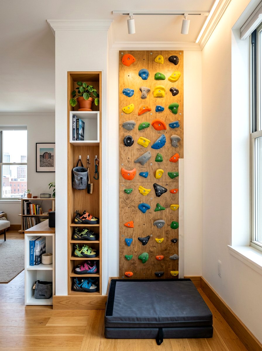 Small Space Vertical Climbing - 30 climbing wall playroom ideas