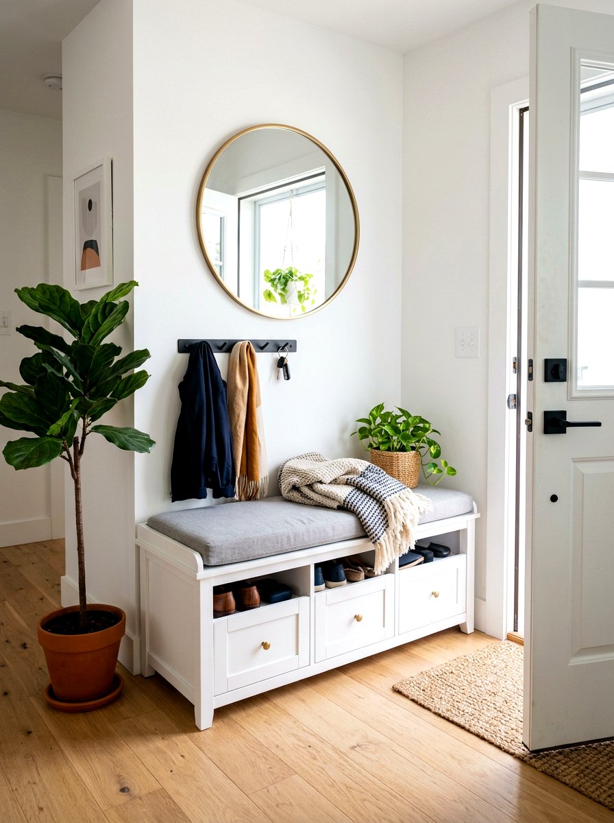 Small Storage Bench - 30 apartment entry bench ideas