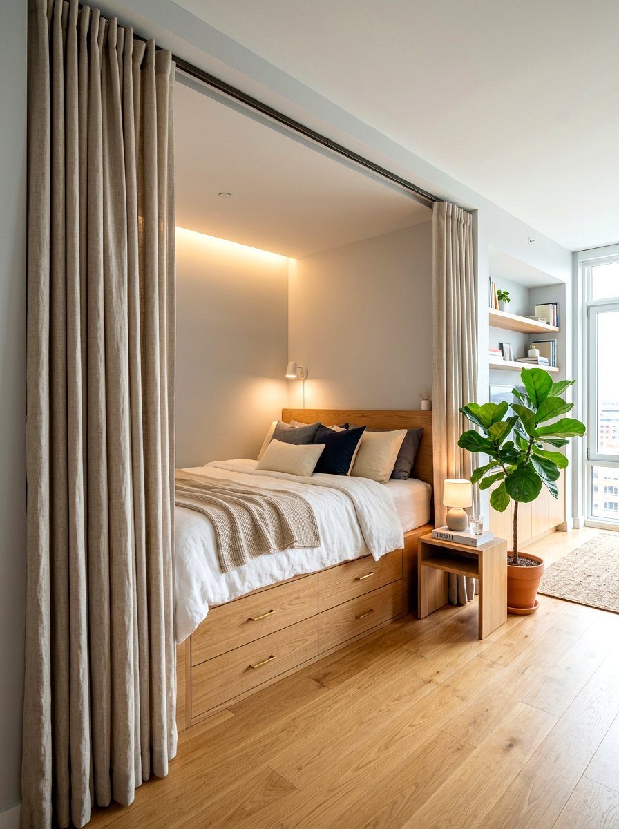 Small Studio Bed Nook - 30 bed nook alcove ideas