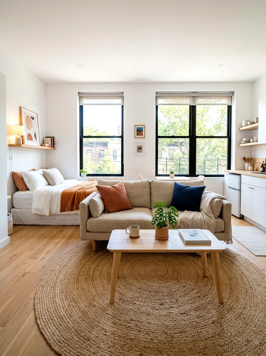 Small Studio Layout - 30 tiny apartment decor ideas