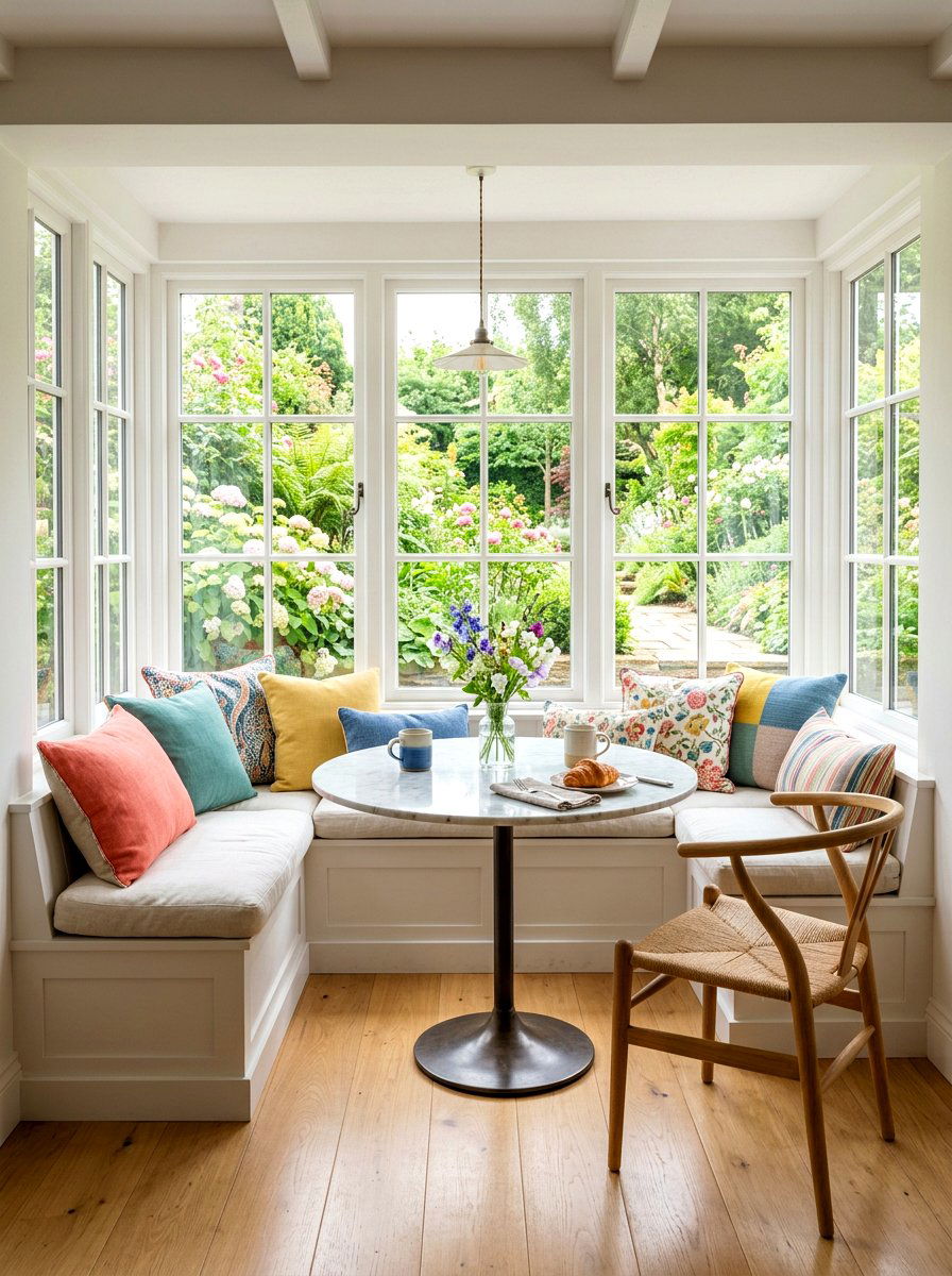 Small Sunroom Breakfast Nook - 30 sunroom dining ideas