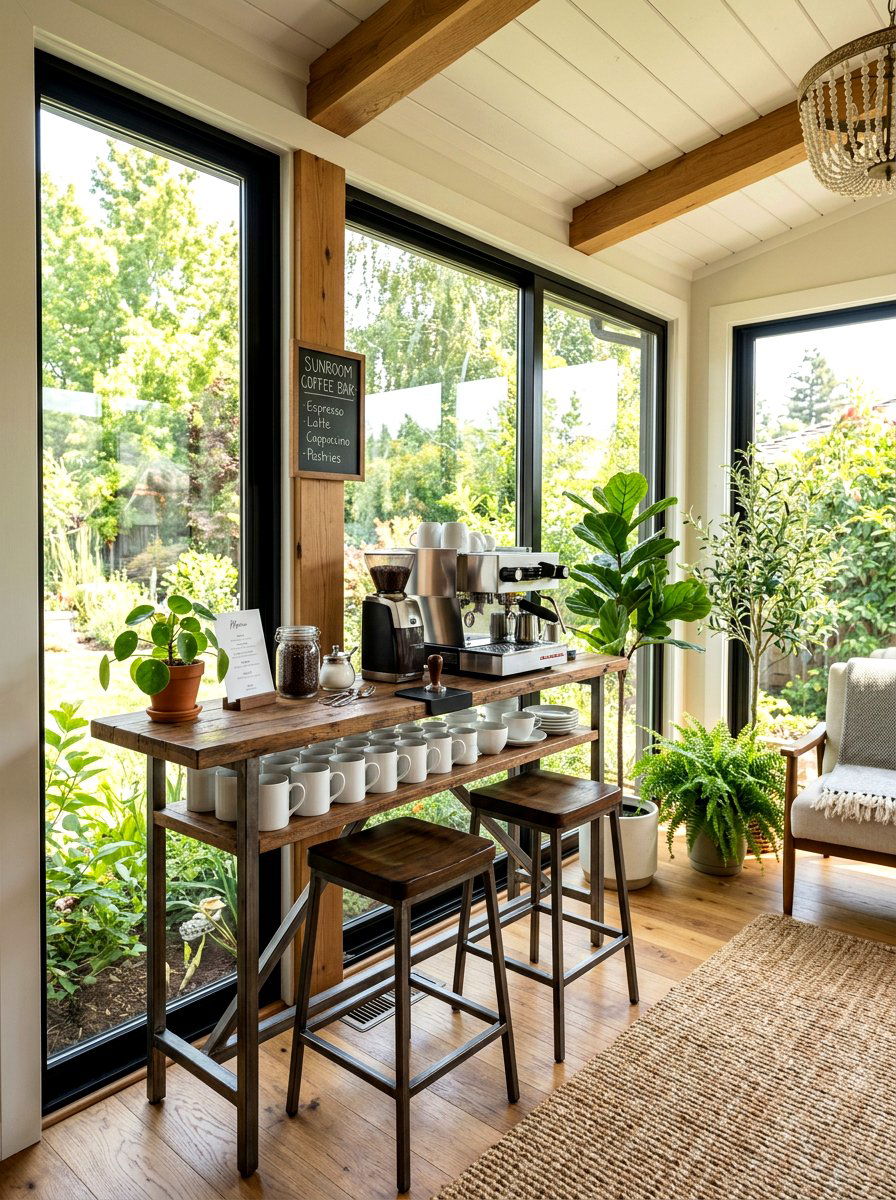 Small Sunroom Coffee Bar - 30 small sunroom ideas