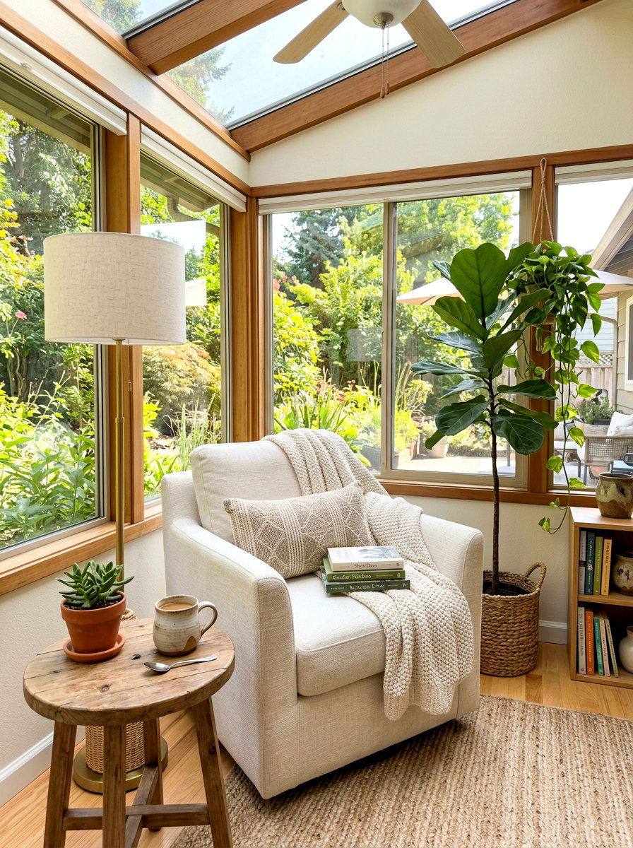 Small Sunroom Reading Nook - 30 cozy sunroom ideas