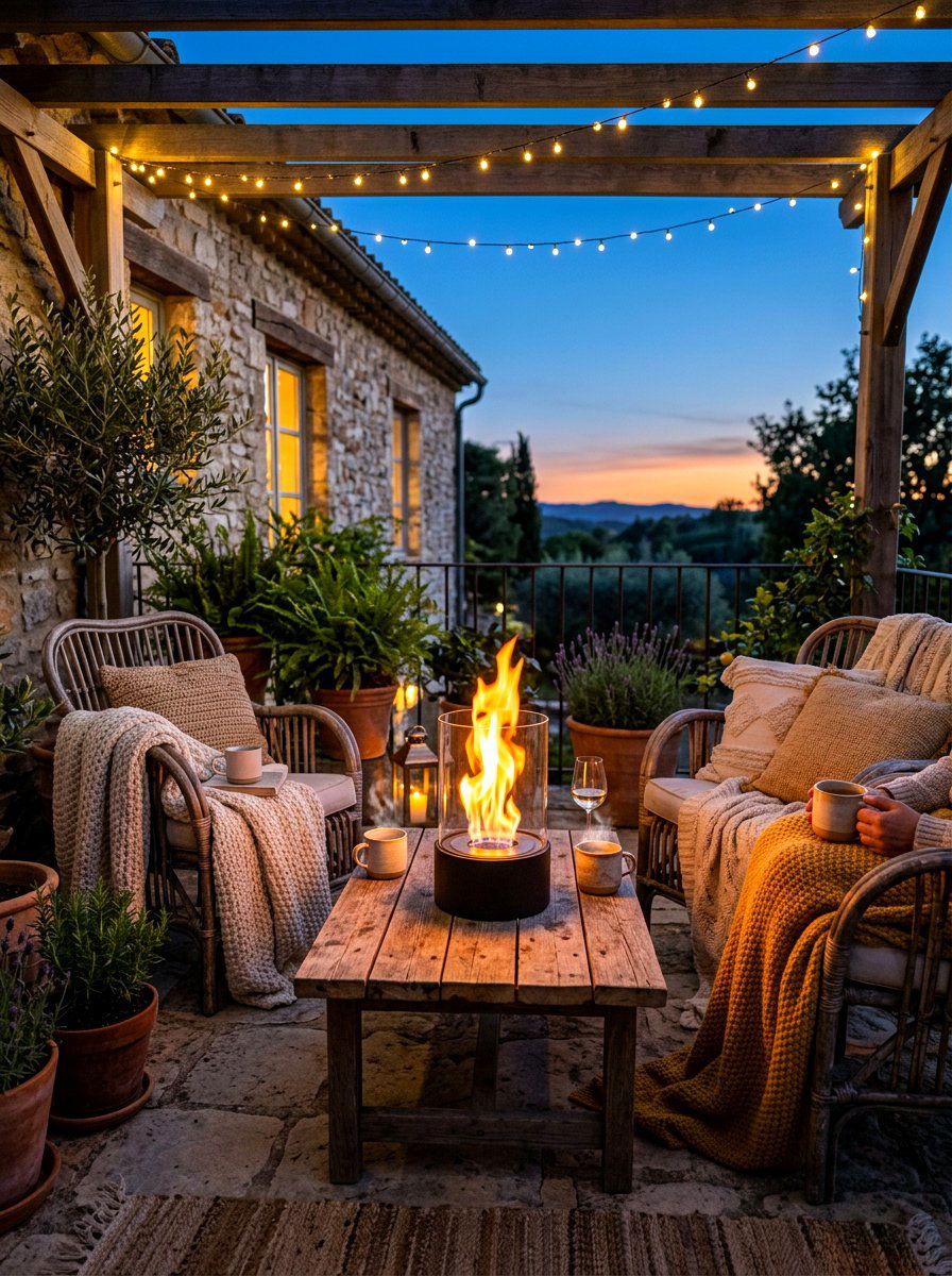Small Terrace Fire Pit - 30 small terrace garden ideas