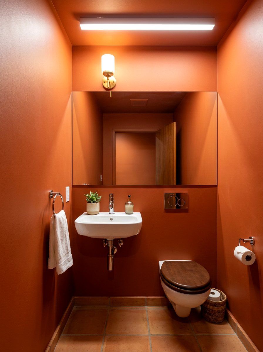 Small Terracotta Powder Room - 30 terracotta powder room ideas