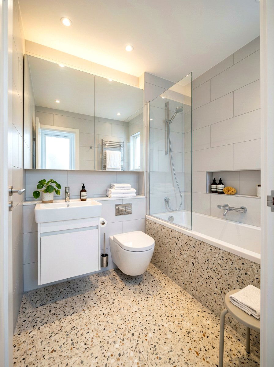 Small Terrazzo Bathroom - 30 terrazzo floor bathroom ideas