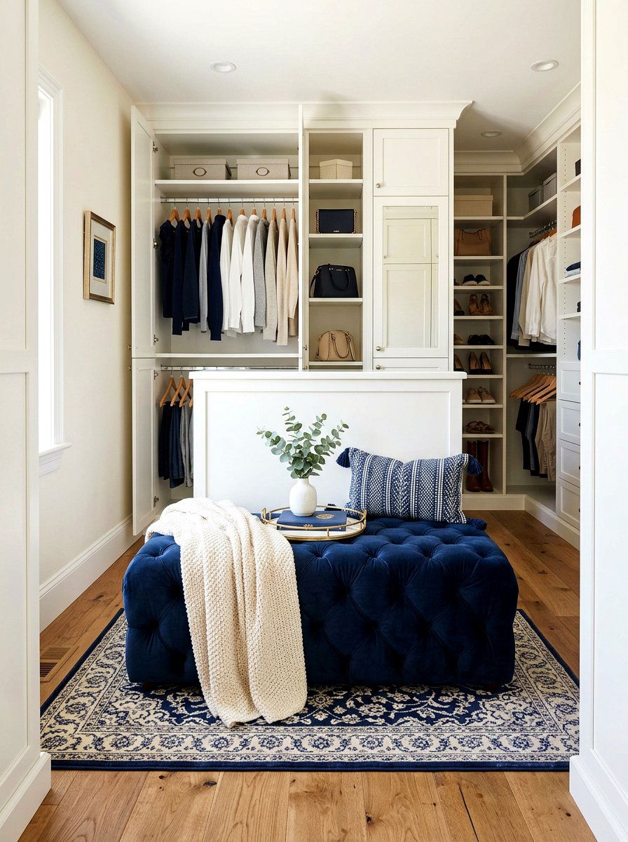 Small Walk In Closet Bench - 30 organizing a walk in closet ideas