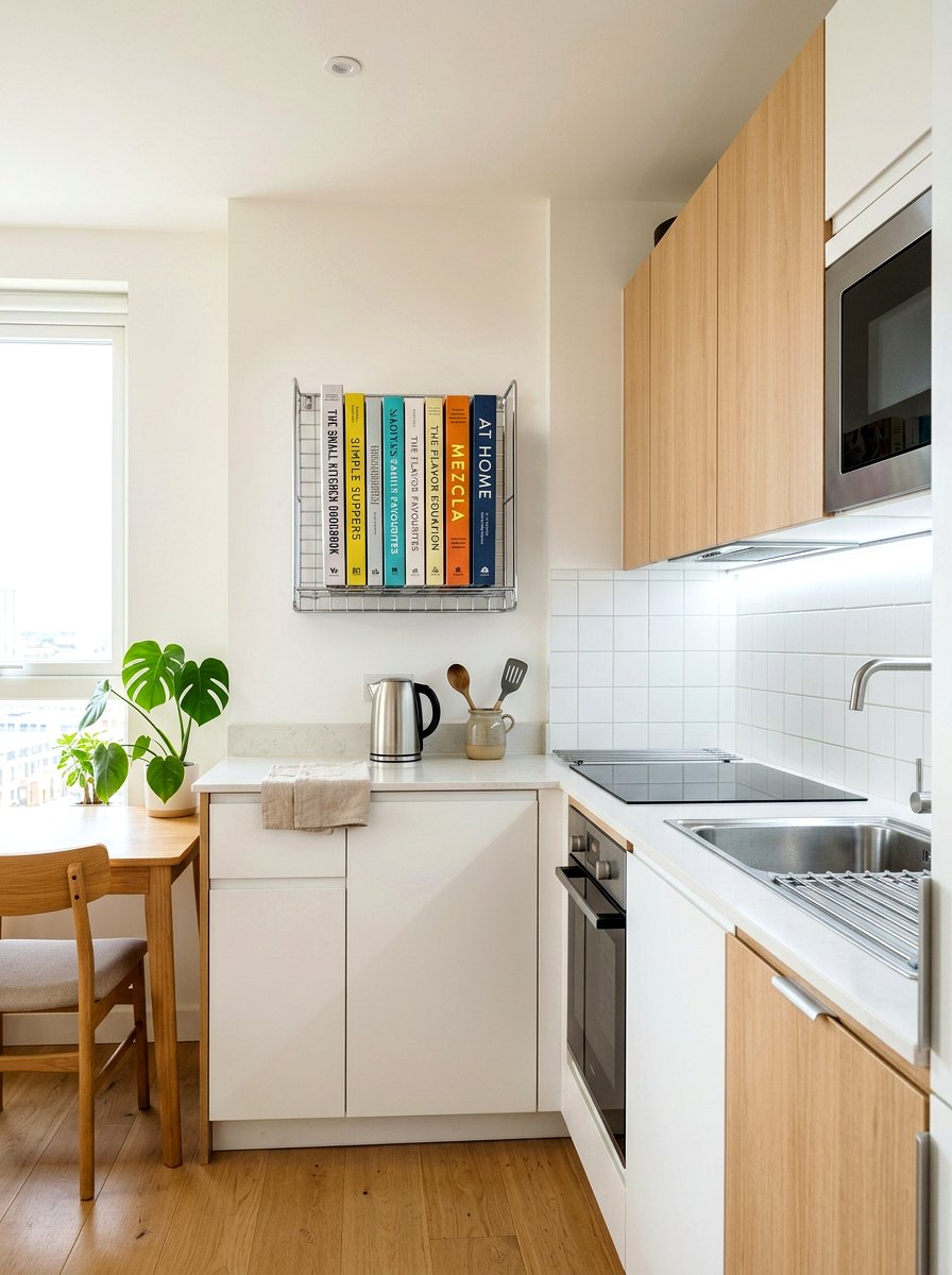 Small Wall Mounted Rack - 30 cookbook display kitchen ideas