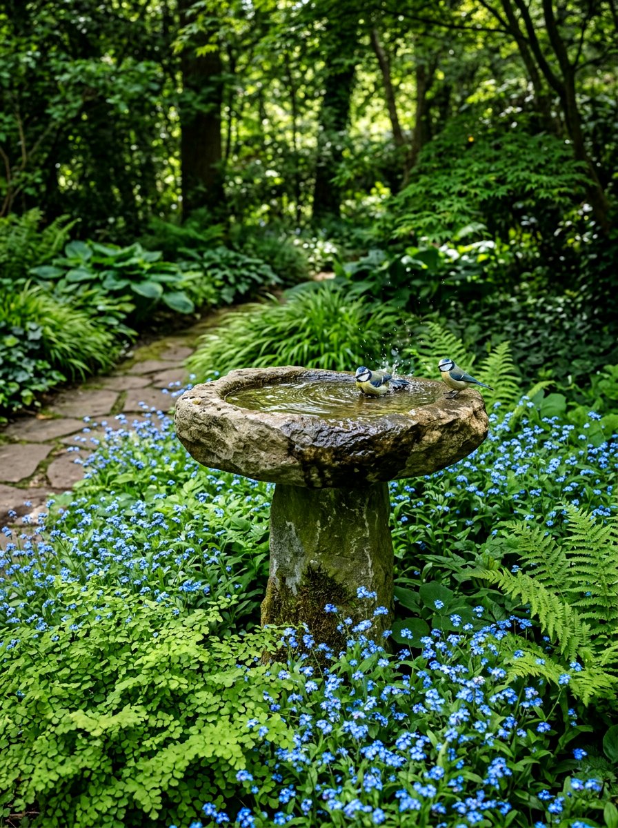Small Water Feature - 30 small flower bed ideas