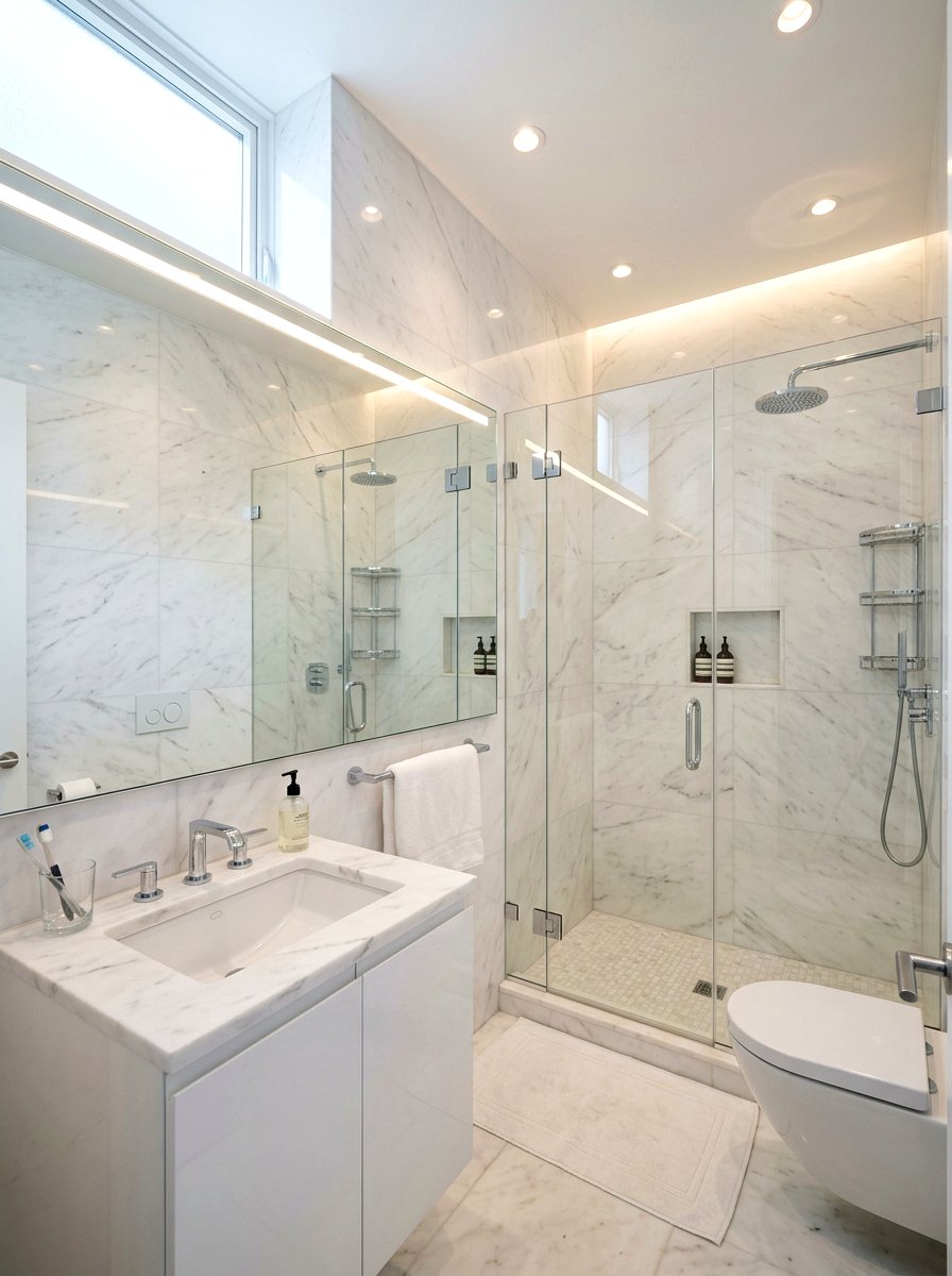 Small White Marble Bathroom - 30 marble bathroom ideas