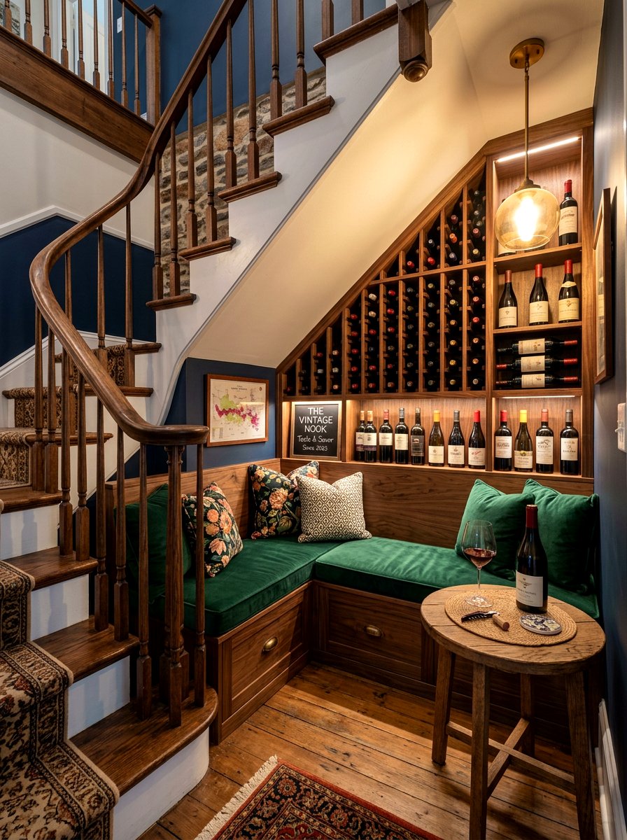 Small Wine Tasting Area - 30 under stairs wine nook ideas