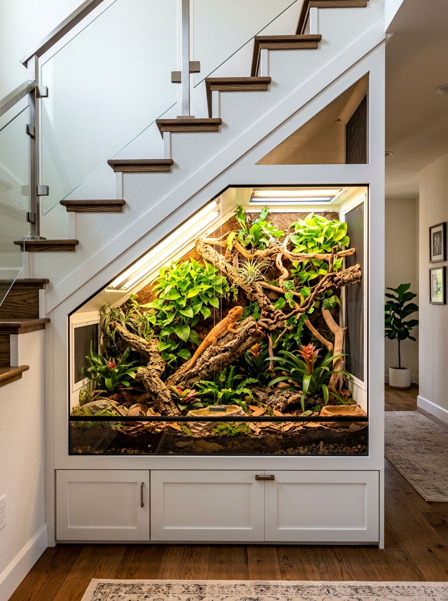Small animal habitat enclosure - 30 under stairs pet room ideas aesthetic
