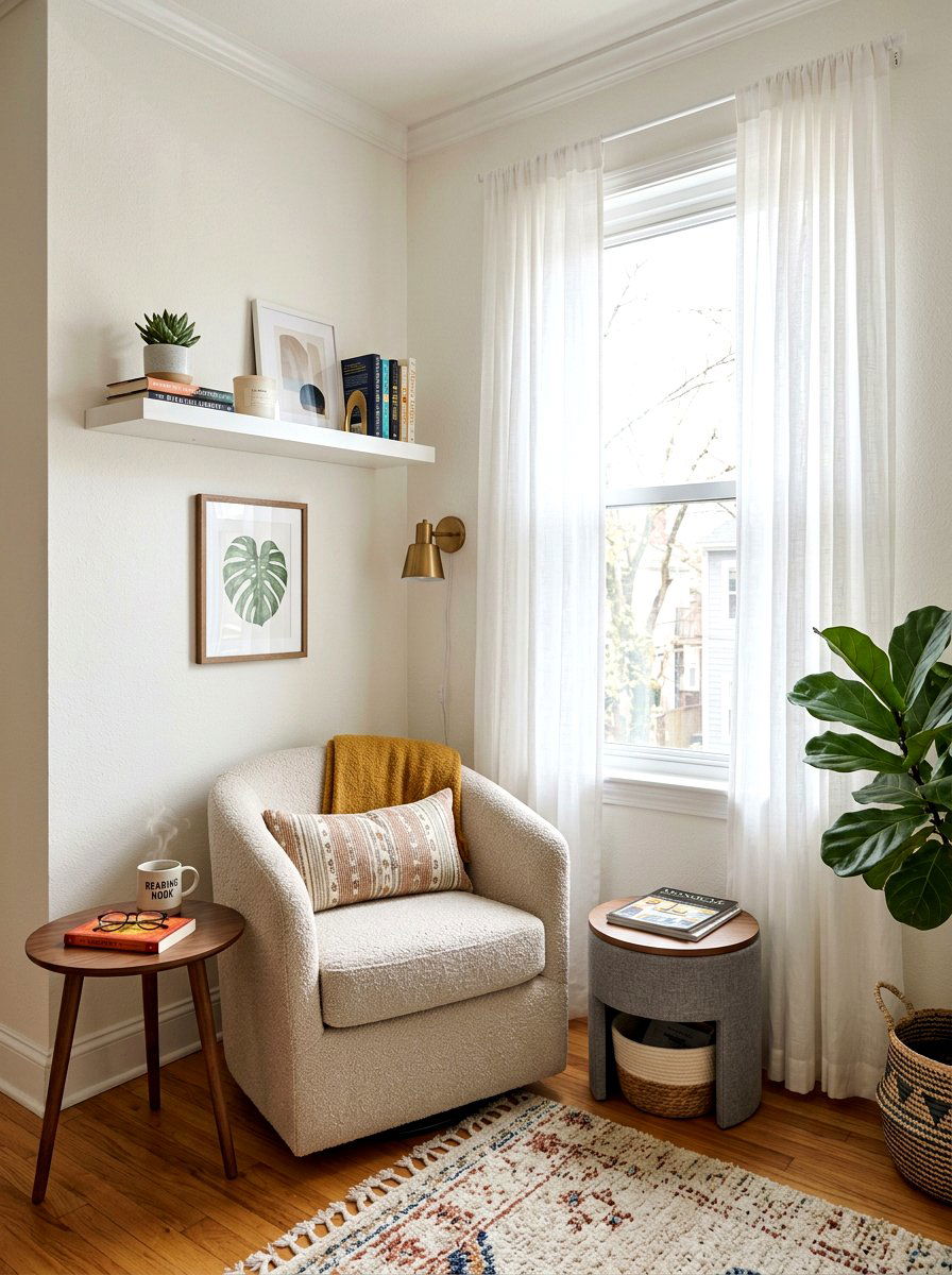 Small apartment reading corner - 30 bright reading nook ideas