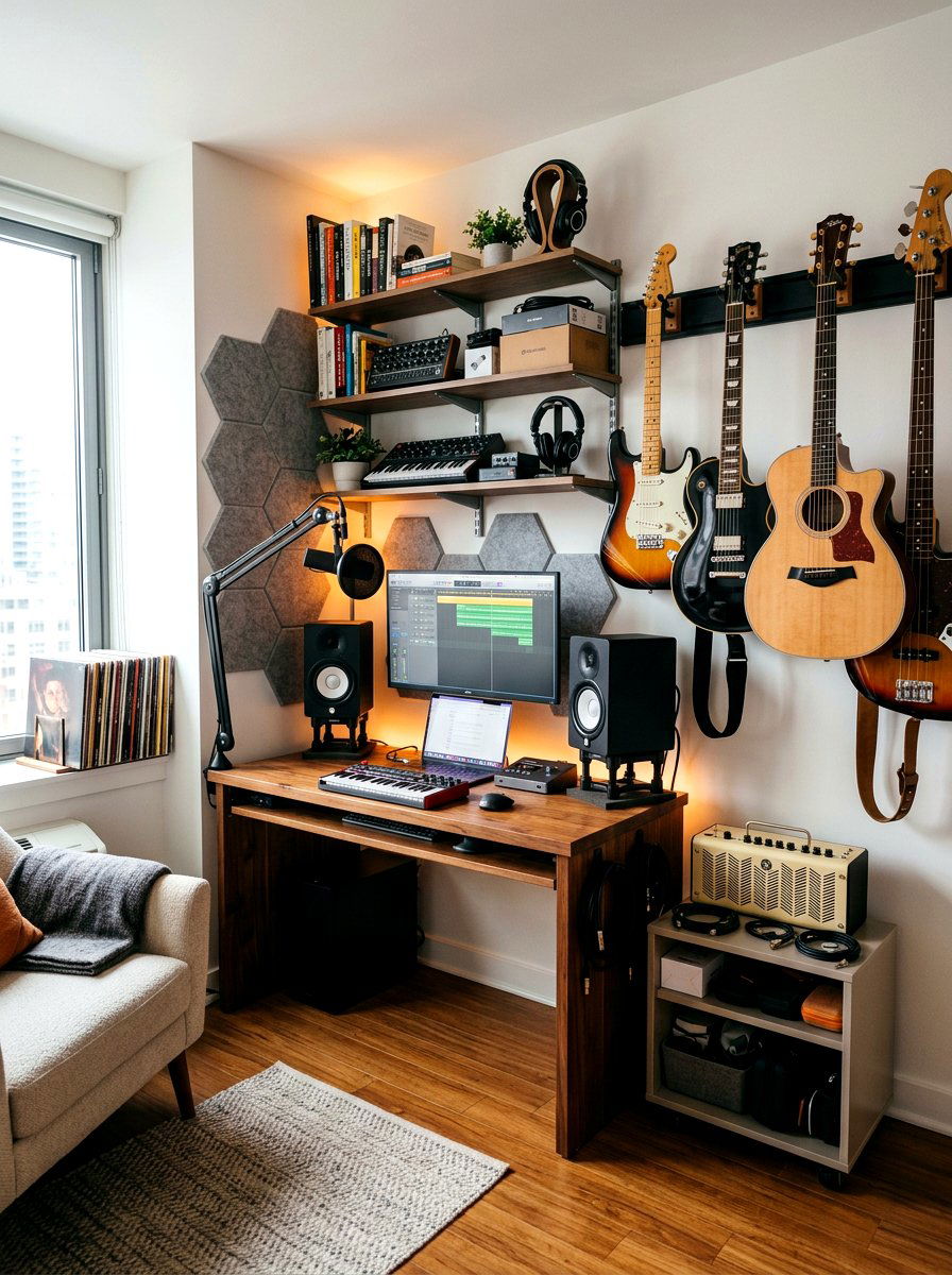 Small apartment studio - 30 music room ideas
