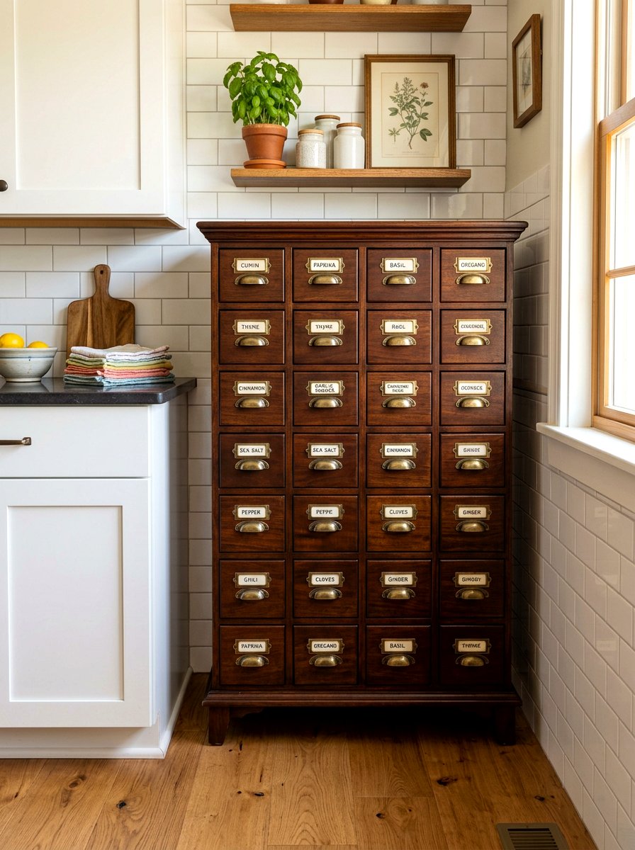 Small apothecary dresser kitchen organization - 30 dresser in kitchen ideas