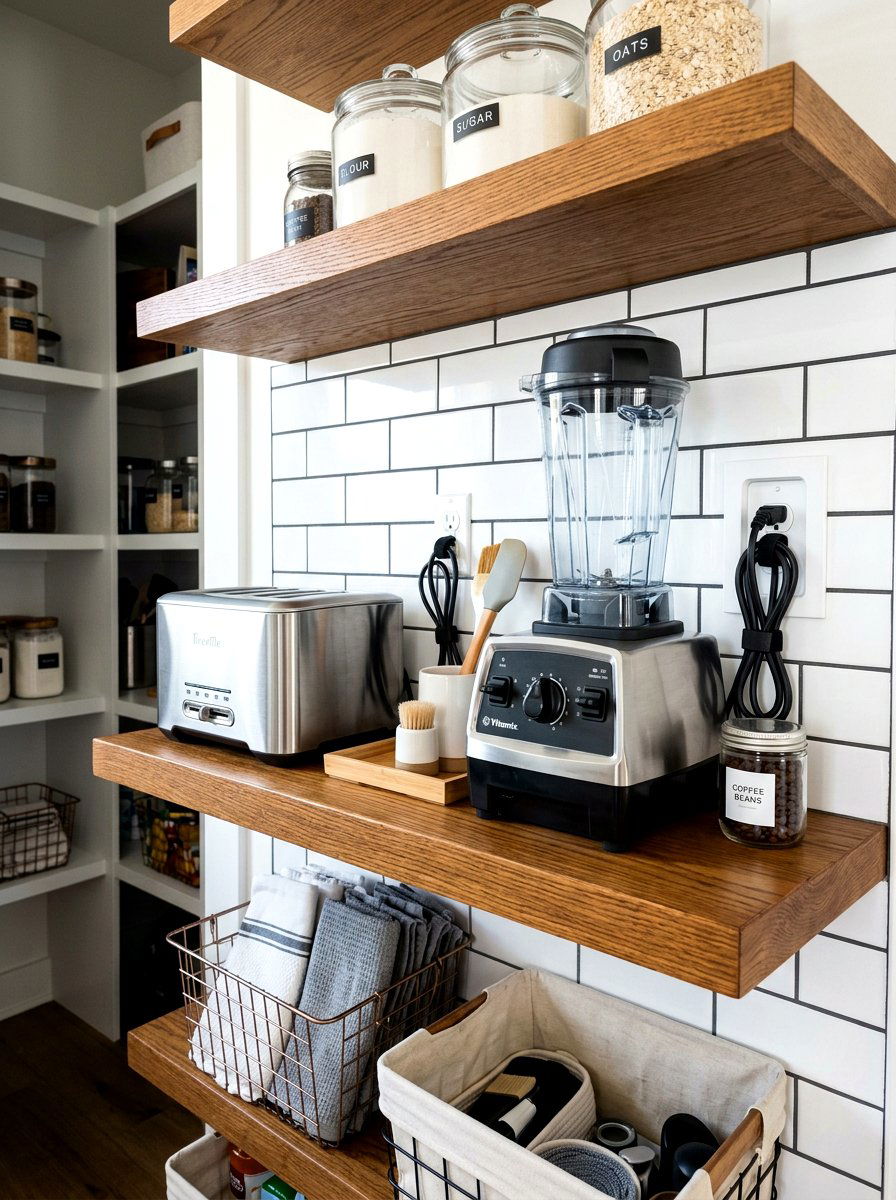 Small appliance pantry shelf - 30 reach in pantry ideas
