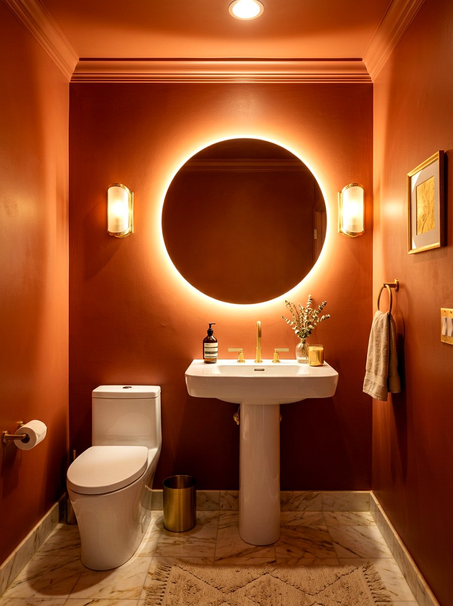 Small apricot powder room - 30 apricot bathroom ideas