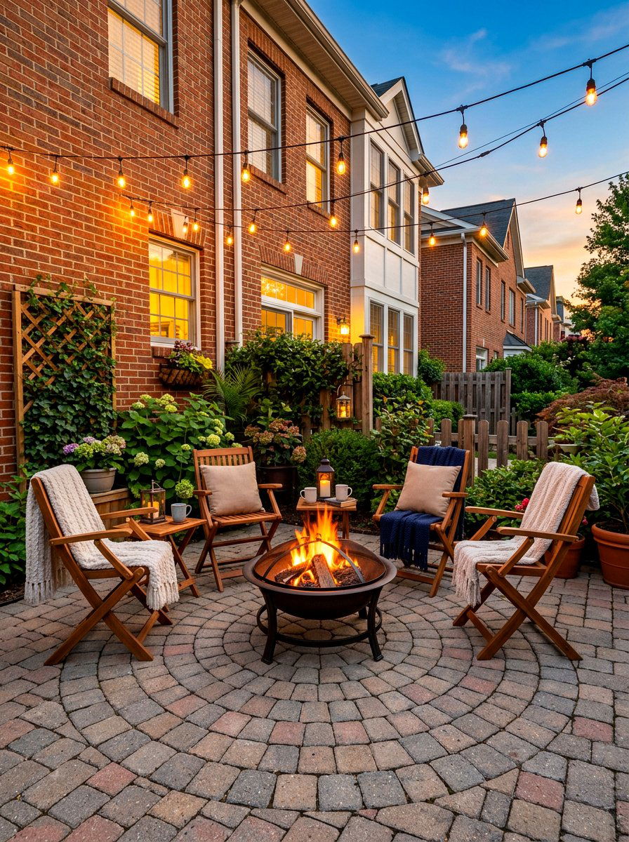 Small backyard paver fire pit - 30 paver fire pit patio ideas