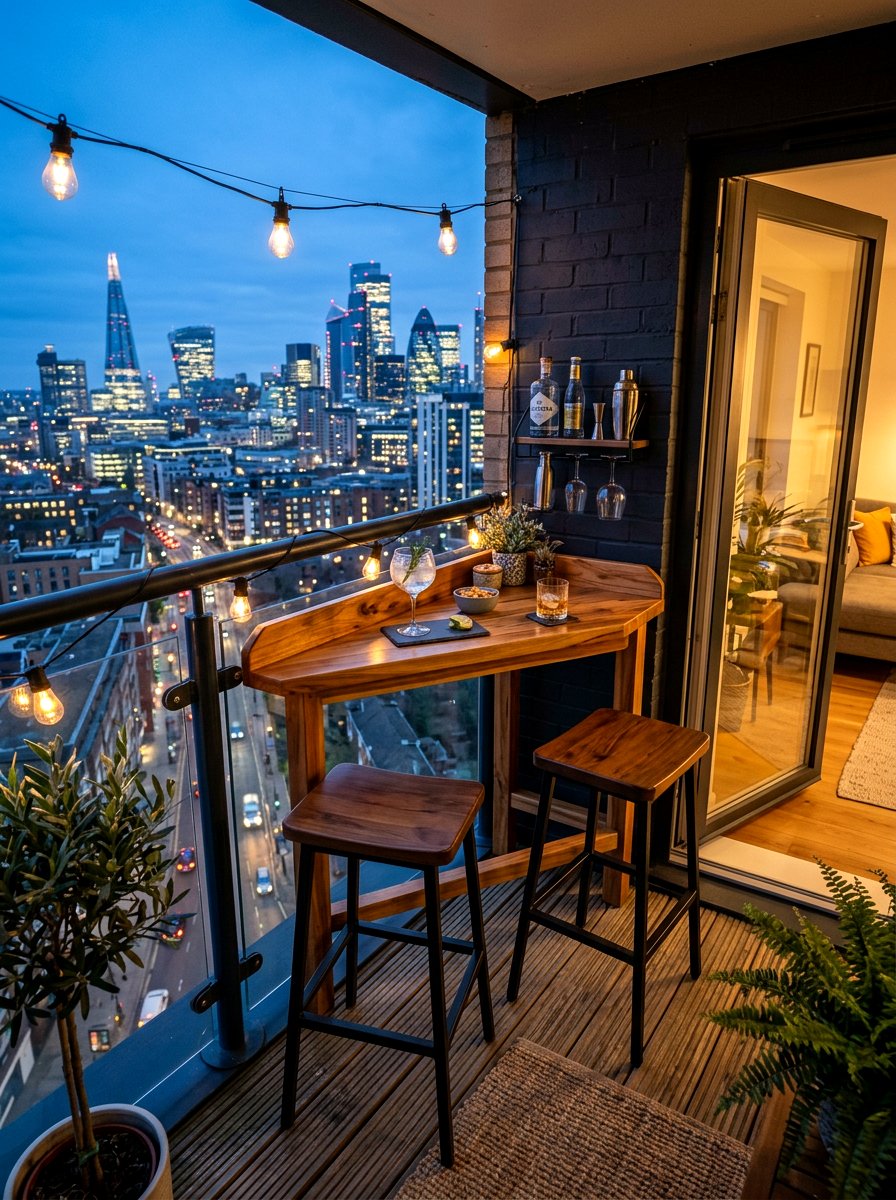 Small balcony corner bar - 30 drink station patio ideas