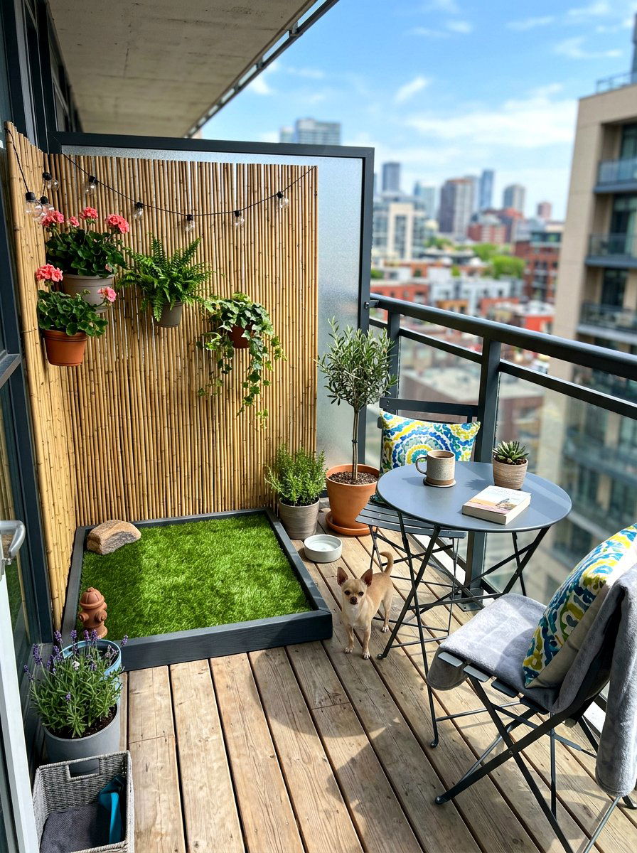 Small balcony dog toilet - 30 balcony pet potty area ideas
