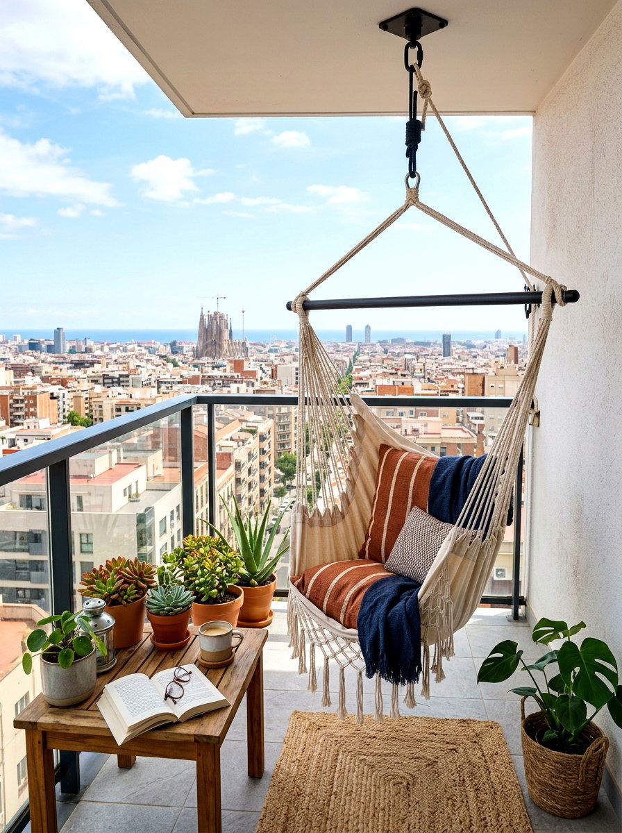 Small balcony hammock - 30 hammock patio ideas