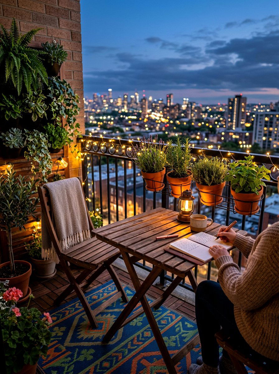Small balcony journaling spot - 30 tea and journaling corner ideas