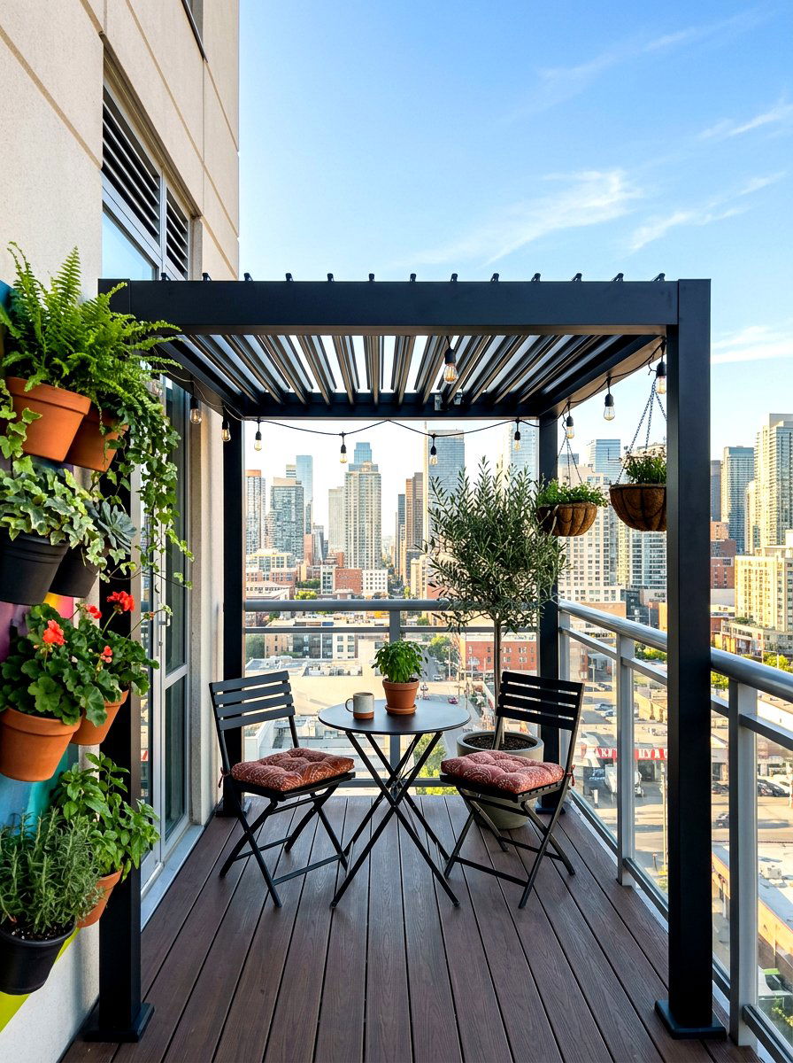 Small balcony louvered pergola - 30 louvered pergola ideas