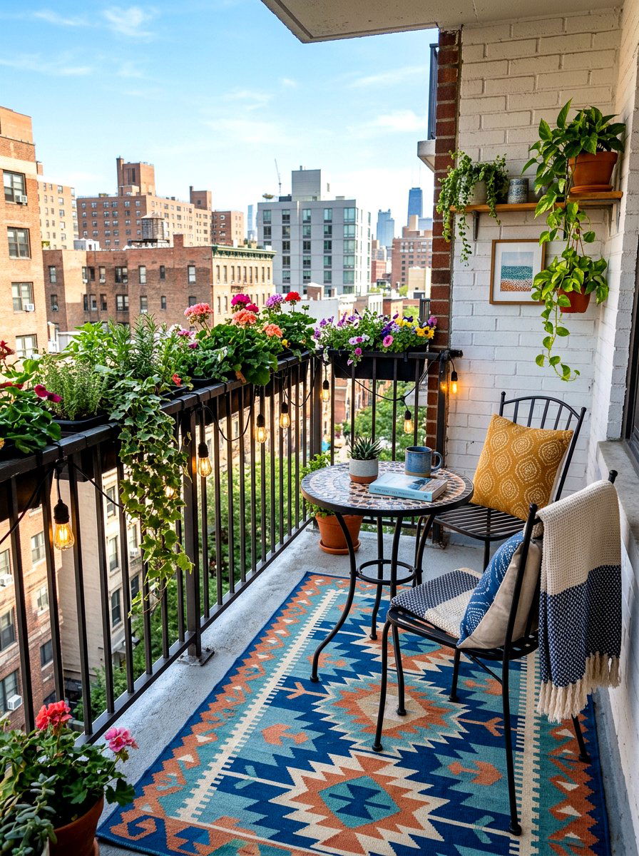 Small balcony seating - 30 patio lounge ideas