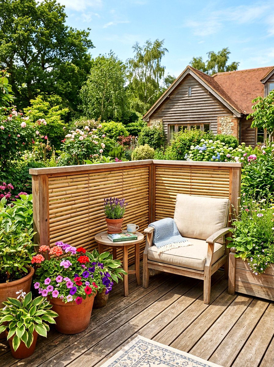Small bamboo deck screen - 30 bamboo planter screen ideas