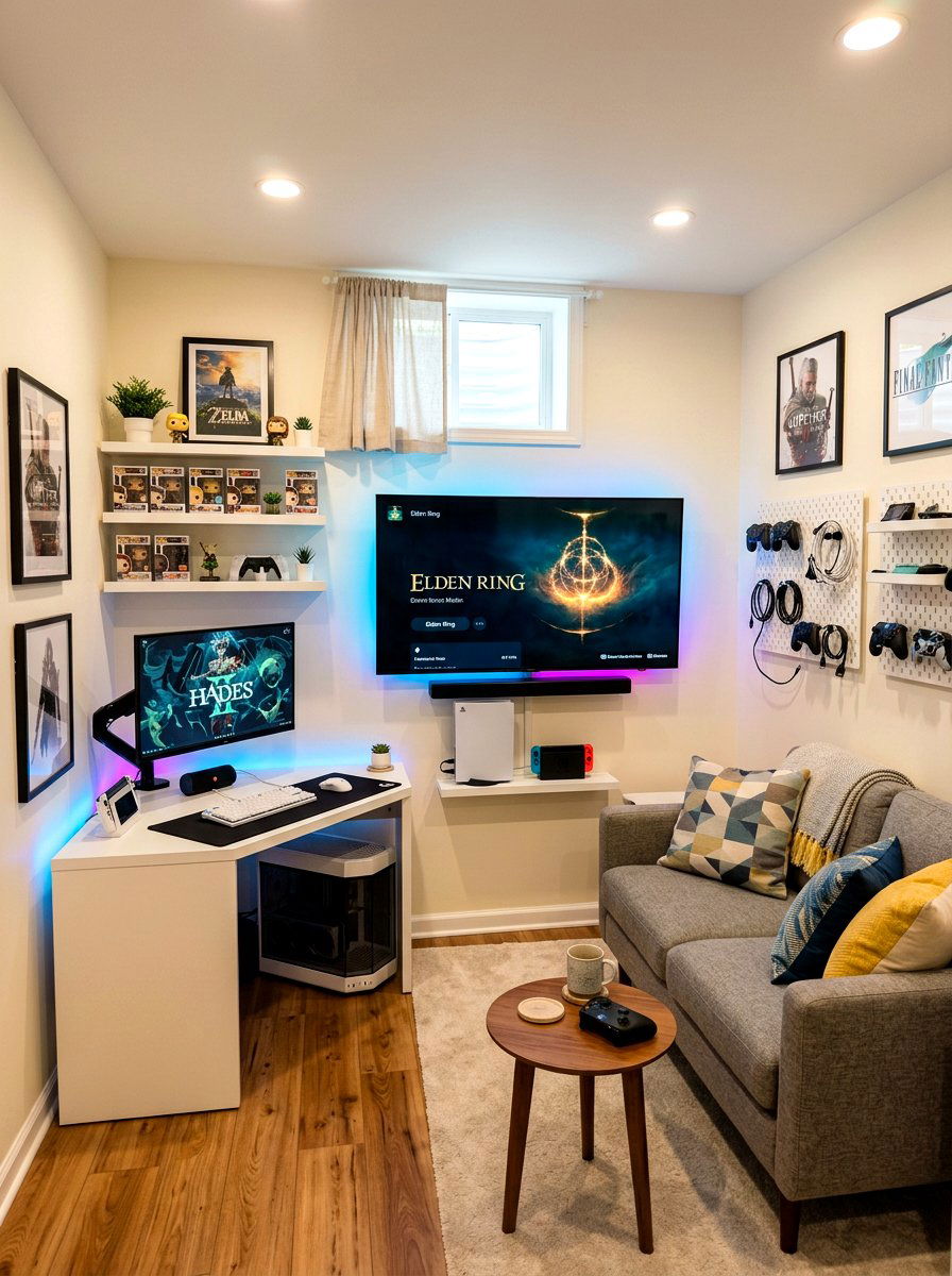 Small basement gaming - 30 basement game room ideas