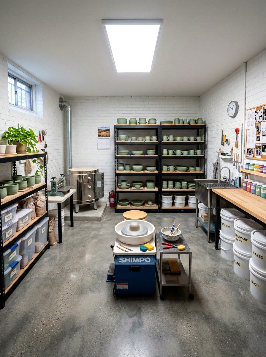 Small basement pottery studio - 30 pottery room ideas