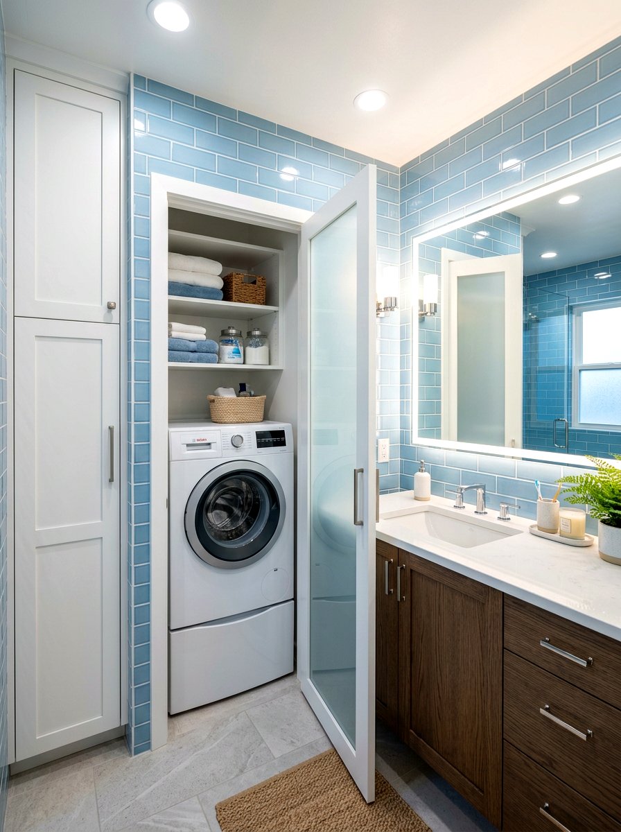 Small bathroom laundry enclosure - 30 washer dryer enclosure ideas