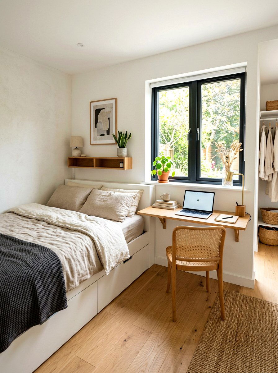 Small bedroom layout desk - 30 small room layout ideas