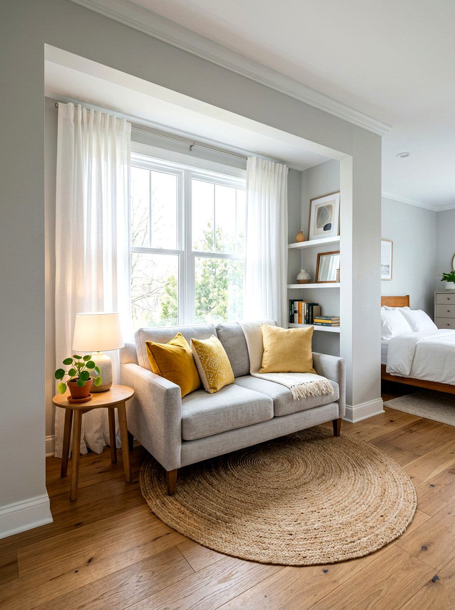 Small bedroom loveseat - 30 bedroom alcove seating ideas
