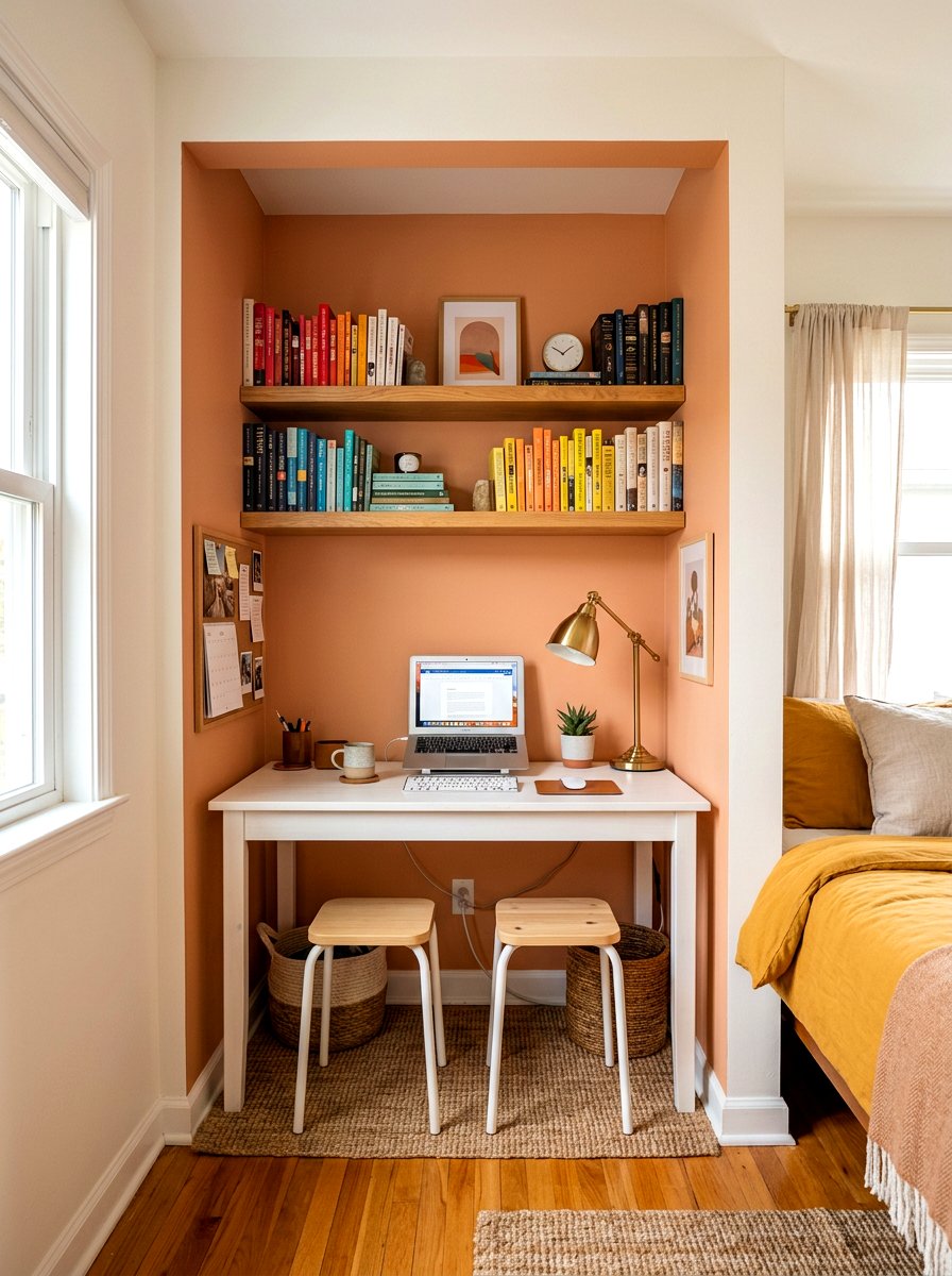 Small bedroom shared office nook - 30 double desk office ideas