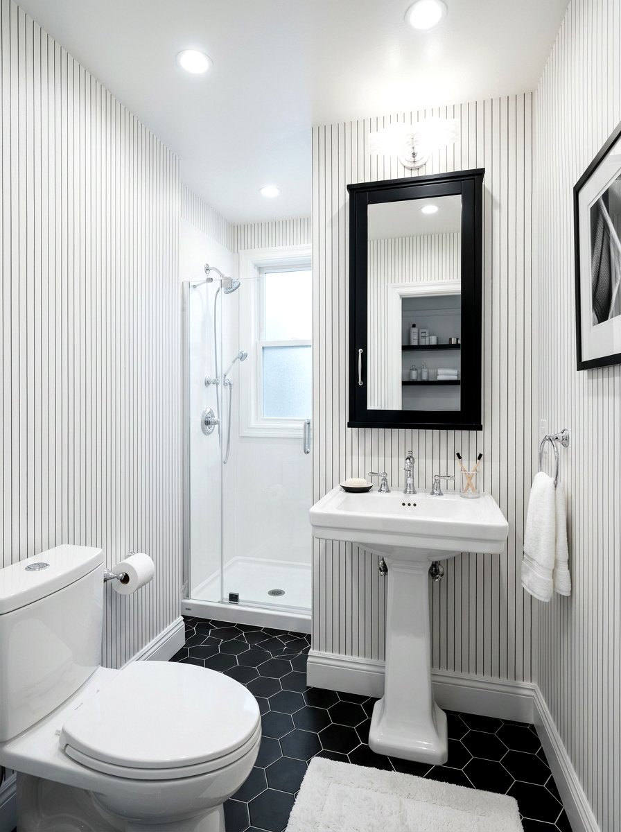 Small black and white bathroom - 30 black and white bathroom ideas