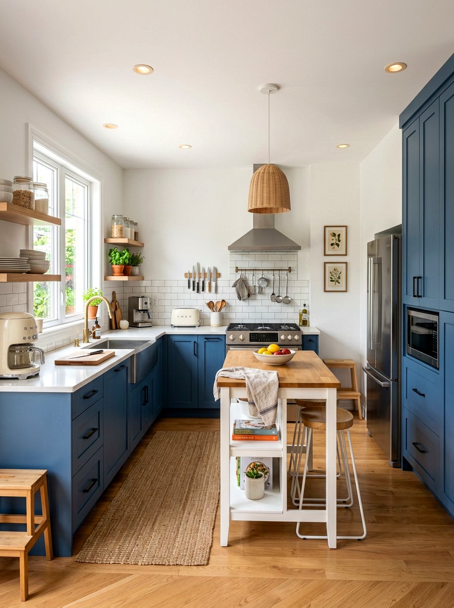 Small blue kitchen layout - 30 denim blue kitchen ideas