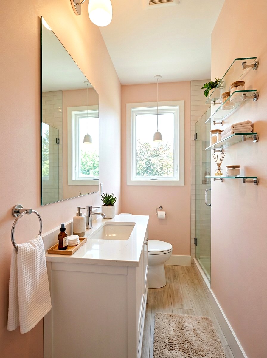 Small blush pink bathroom - 30 blush bathroom ideas