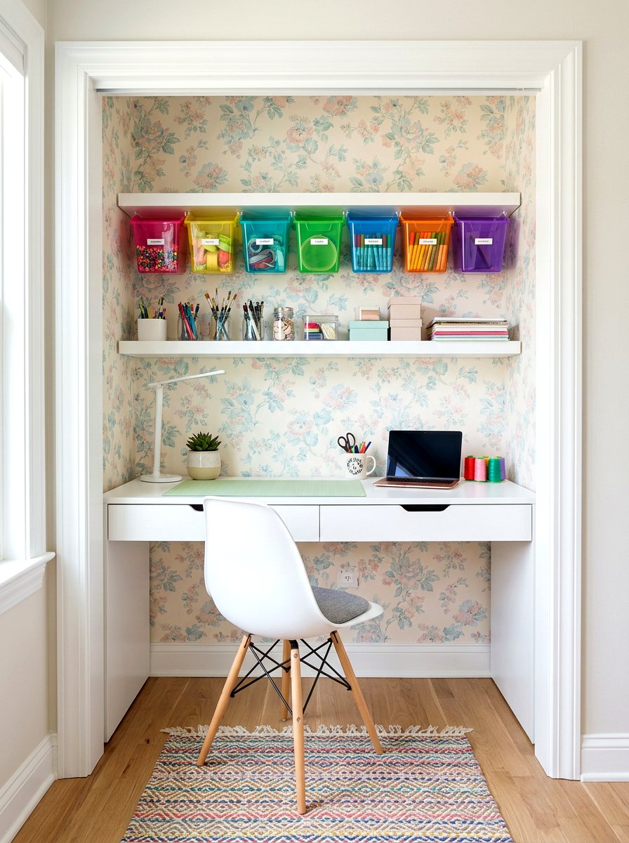 Small closet craft space - 30 craft corner ideas