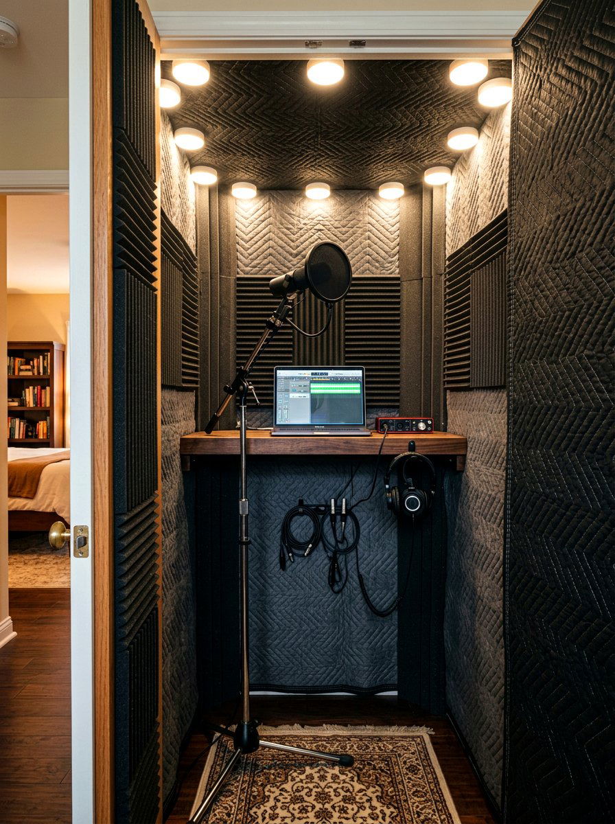 Small closet music booth - 30 music practice room ideas