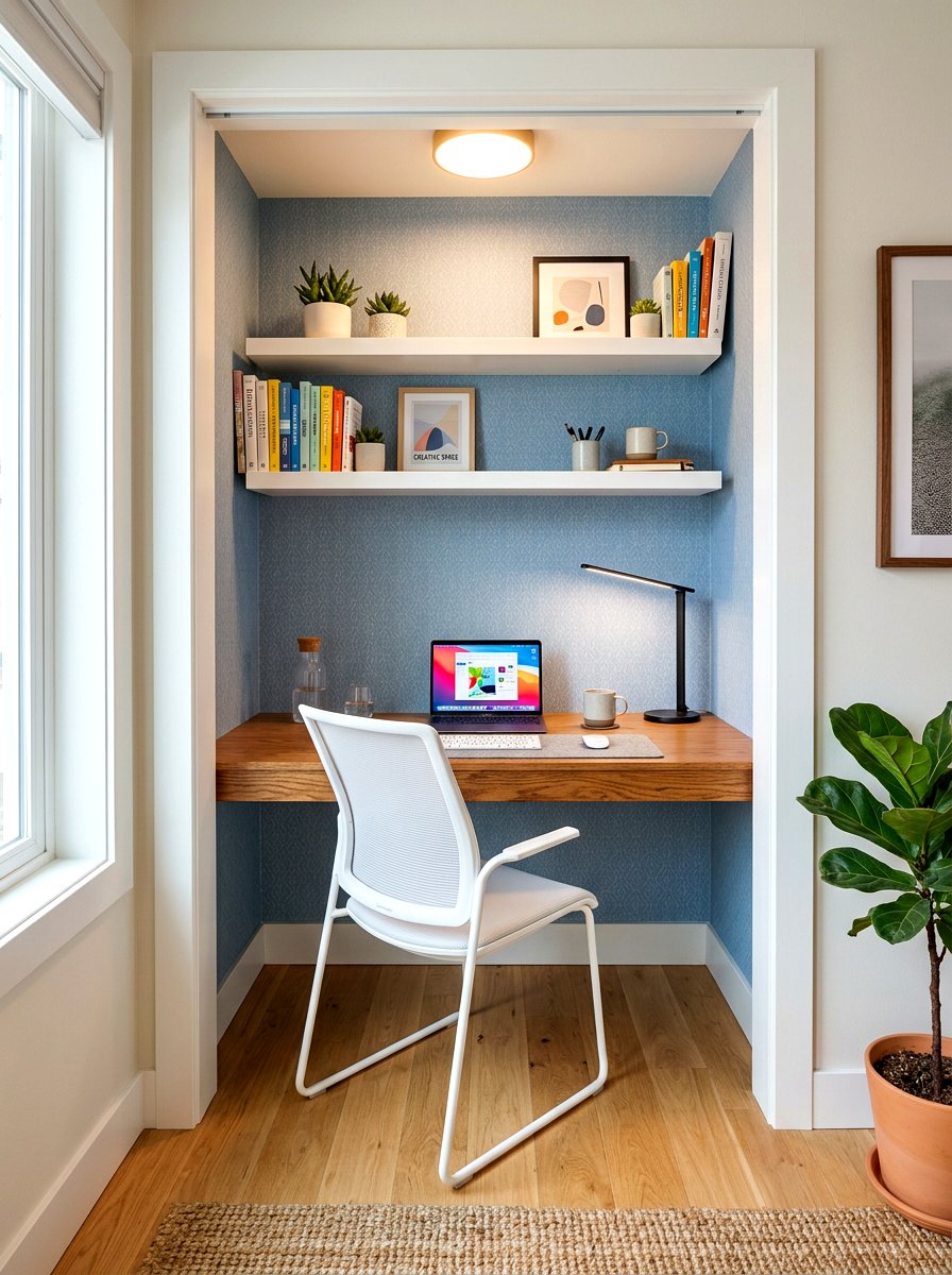 Small closet office - 30 study nook ideas