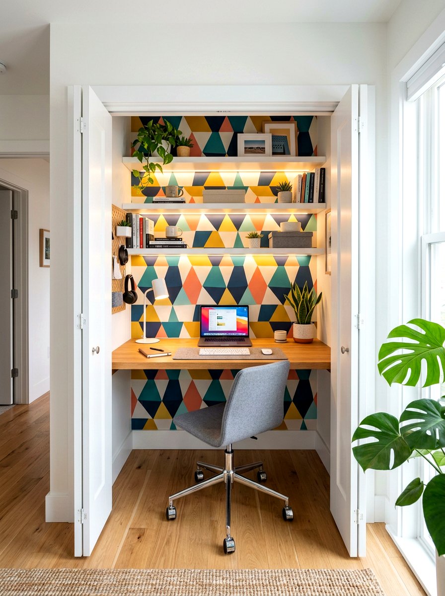 Small closet office - 30 viral home office ideas