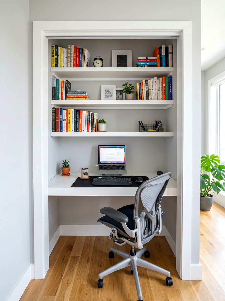 Small closet office layout - 30 desk in closet ideas aesthetic