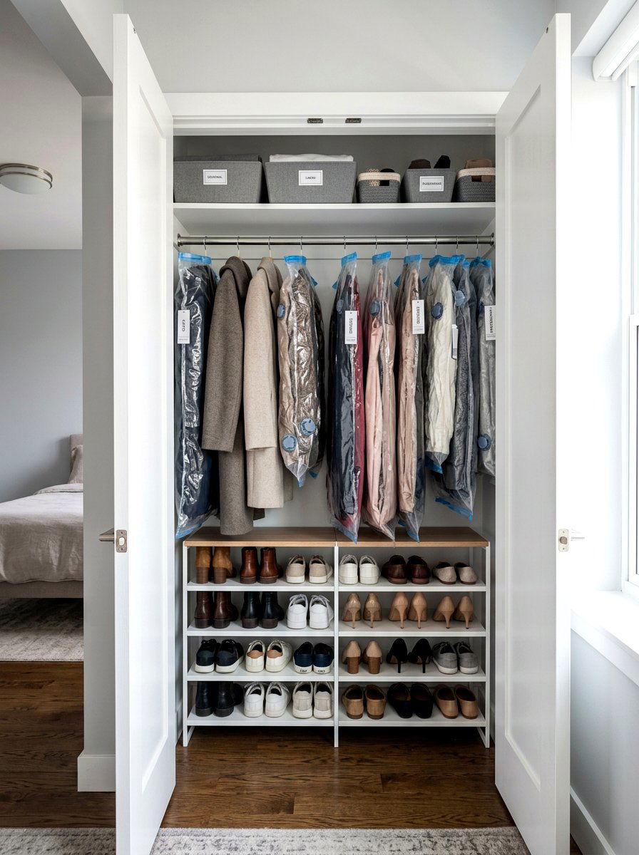 Small closet organization - 30 vacuum storage ideas