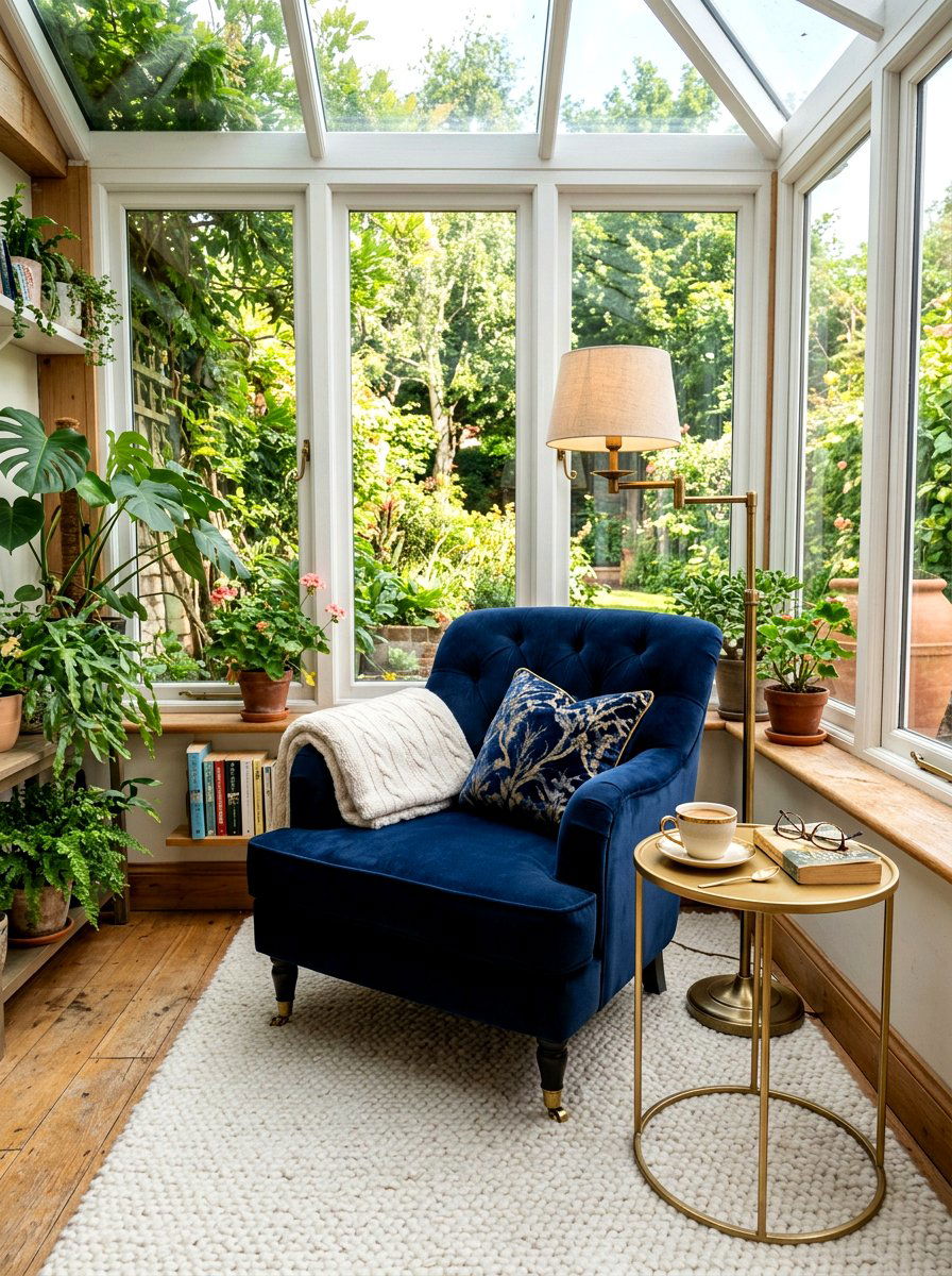 Small conservatory reading nook - 30 conservatory decor ideas
