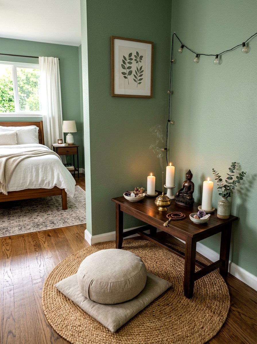 Small corner altar meditation bedroom - 30 meditation corner bedroom ideas